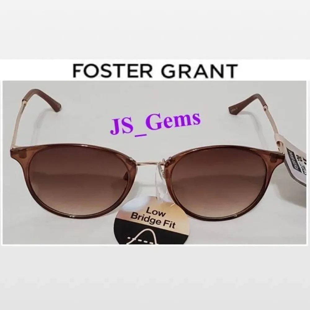 New Foster Grant Sunglasses Womens Tortoise Cat Eyes Polarized Brown Tinted Gold